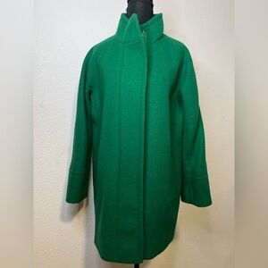 J.CREW Stadium-Cloth Wool Coat – Kelly Green – Size 6P